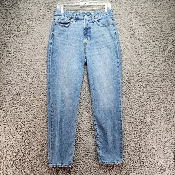Old Navy Jeans Womens 8 Tall Blue Light Wash High-Rise OG Straight Stretch - Picture 1 of 13